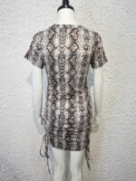 Wholesale Snake Print Crew Neck Slim Dress