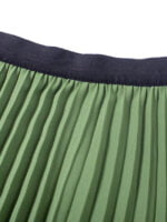 Solid Color Beaded Pleated Skirt