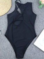 Wholesale Solid Color Cutout One Piece Swimsuit