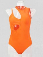 Wholesale Solid Color Cutout One Piece Swimsuit