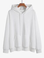 Solid Color Drawstring Blank Hoodie