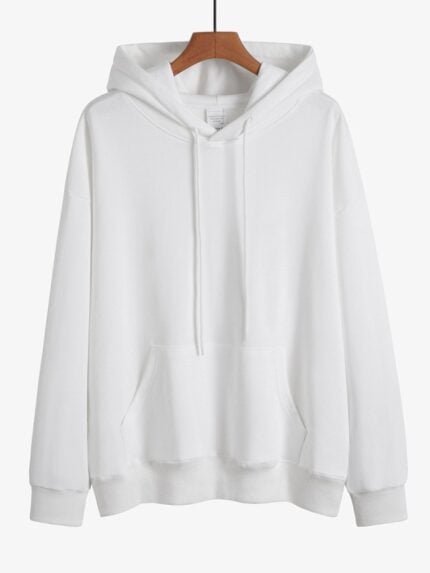 Solid Color Drawstring Blank Hoodie