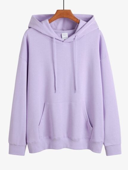 Solid Color Drawstring Blank Hoodie