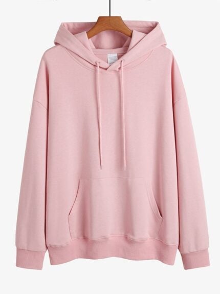 Solid Color Drawstring Blank Hoodie