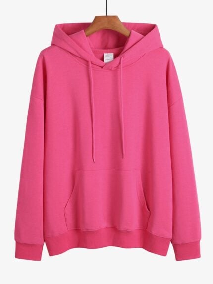 Solid Color Drawstring Blank Hoodie