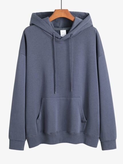 Solid Color Drawstring Blank Hoodie