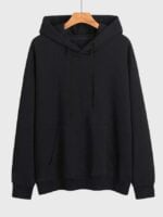 Solid Color Drawstring Fleece Blank Hoodie