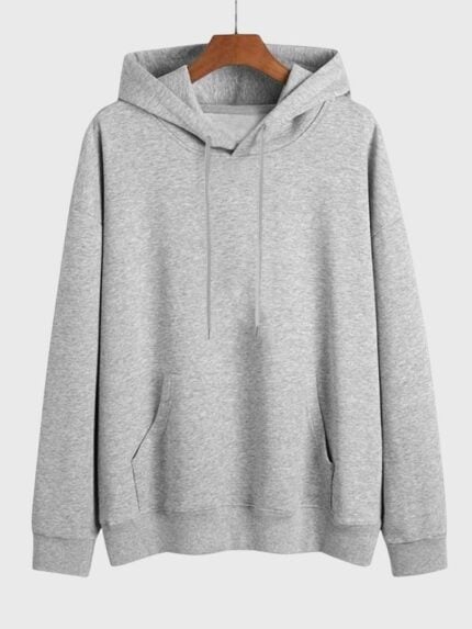 Solid Color Drawstring Fleece Blank Hoodie