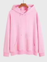 Solid Color Drawstring Blank Hoodie