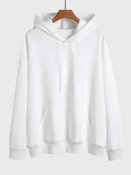 Solid Color Drawstring Blank Hoodie