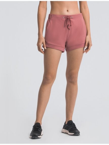 Wholesale Solid Color Drawstring Yoga Short