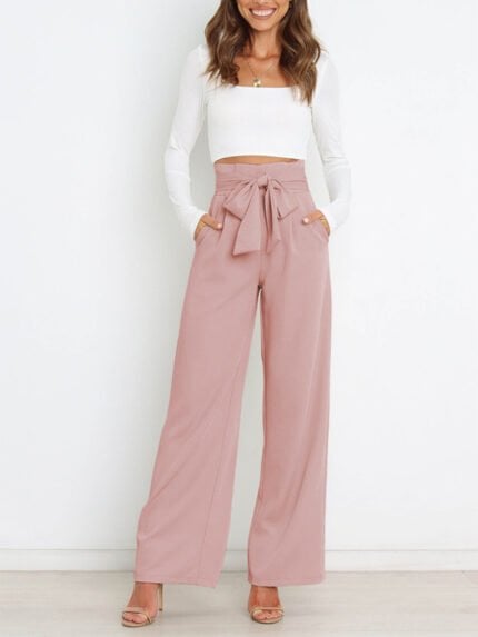 Solid Color Loose Wide Leg Suit Pants