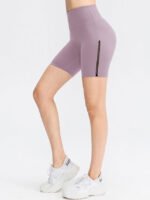 Solid Color Paneled Mesh Yoga Pants