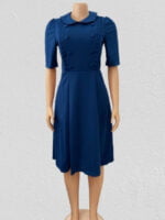 Solid Color Pleated Doll Collar Dress