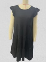 Wholesale Solid Color Pleated Short Sleeve Dress