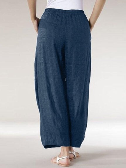 Solid Color Pocket Casual Pants