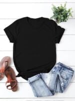 Solid Color Round Neck Short Sleeve T-Shirt