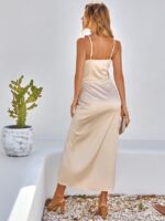 Solid Color Sexy Slit Sling Dress