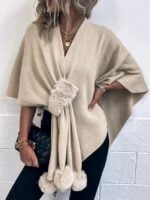 Solid Color Shawl Knit Cardigan