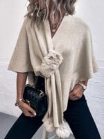 Solid Color Shawl Knit Cardigan