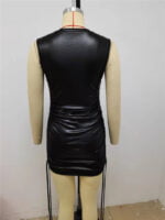 Solid Color Slim Fit Hip Drawstring Dress