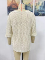 Wholesale Solid Color V-Neck Loose Knit Top