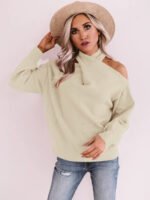 Solid Crisscross Off-shoulder Sweater