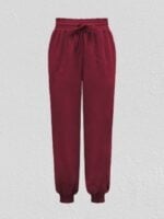 Wholesale Solid Drawstring Elastic Waist Pants