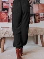 Wholesale Solid Drawstring Elastic Waist Pants