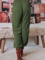 Wholesale Solid Drawstring Elastic Waist Pants