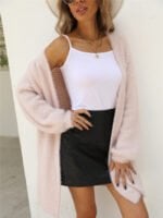 Wholesale Solid Mink Cashmere Cardigans Sweater