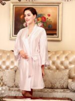 Solid Self Tie Satin Robe