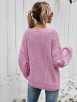 Solid Stitching Pullover Knit Sweater