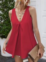 Wholesale Solid V-Neck Loose Casual Tank Top