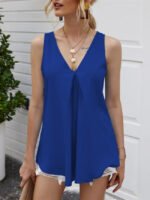 Wholesale Solid V-Neck Loose Casual Tank Top