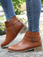 Solid color simple short boots