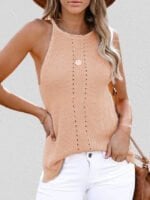 Solid color sleeveless knitted vest