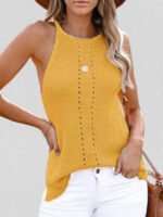 Solid color sleeveless knitted vest