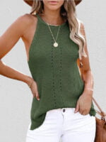 Solid color sleeveless knitted vest