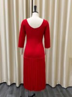 Wholesale Solid color square neck pleated dress