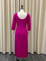 Wholesale Solid color square neck pleated dress