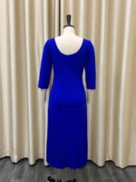 Wholesale Solid color square neck pleated dress