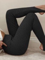 Solid color tight-fitting foot leggings