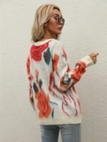 Splicing Printed Knitted Sweater