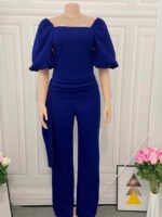 Square Neck Puff Sleeve Jumpsuit