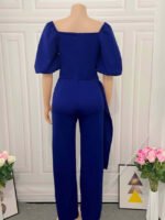 Square Neck Puff Sleeve Jumpsuit