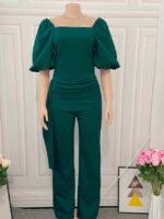 Square Neck Puff Sleeve Jumpsuit