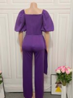 Square Neck Puff Sleeve Jumpsuit