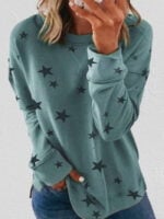 Star Printed Long Sleeve Top