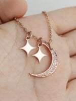 Star and Moon Pendant Necklace